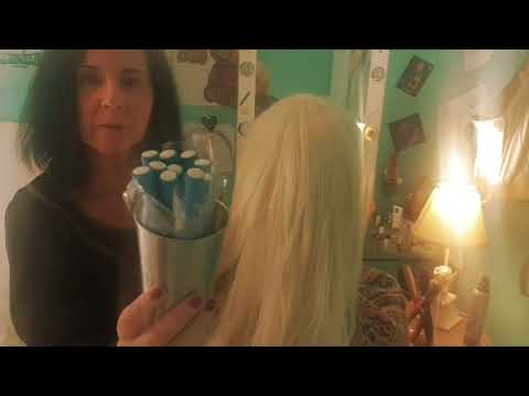 ASMR Français🎧 Brossage des cheveux et pose de bigoudis avec mousse crépitante 🎧