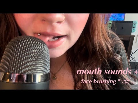 asmr *✧.☽ relaxing mouth sounds and camera brushing *✧･ﾟ