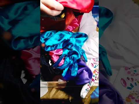 All the colors of Satin Gloves #asmrlikeasandbox #asmrtriggers #relax