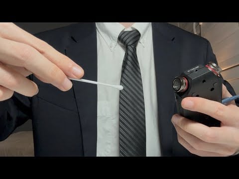ASMR mafia boss ✩ tascam mouth sounds, face touching and ear cleaning