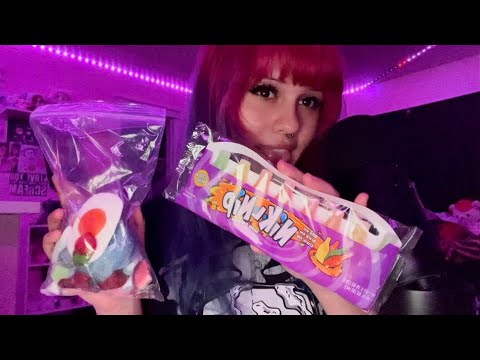 ASMR trying random gummy candy (eating/chewing sounds)