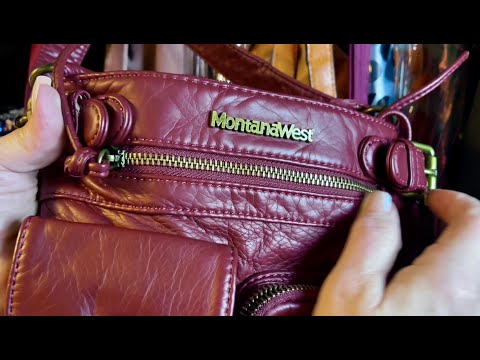 Purse Rummage! (No talking version) Switching Christmas purse to Travelon Bag. ~ASMR