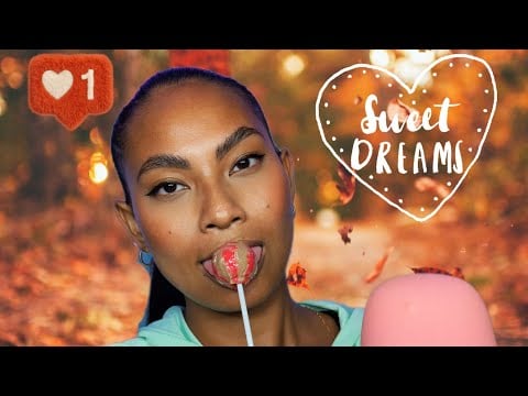 ASMR Eating A Caramel Apple Lollipop , Tingles For Relaxing And Sleep