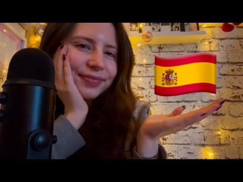 ASMR | Learn Spanish with me 🇪🇸(trigger words, reading, Duolingo)