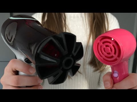 ASMR blow drying your hair | using 2 different hair dryers | hair brushing