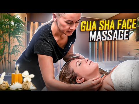 ГУА ША АСМР МАССАЖ ЛИЦА ДЕВУШКЕ - GUA SHA FACIAL ASMR MASSAGE