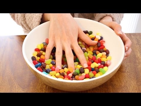 ASMR sorting jelly beans for tingly sounds