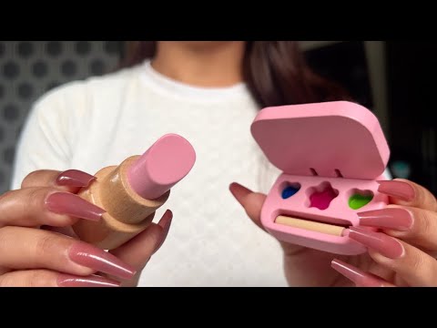 [ASMR] Doing Your Makeup With Wooden Products