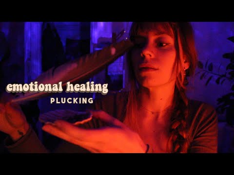 ASMR REIKI for emotional healing 🌸 plucking negative energy, hand movements, and crystal healing