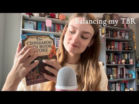 ASMR Balancing my TBR for July! (Book triggers and close whispers)