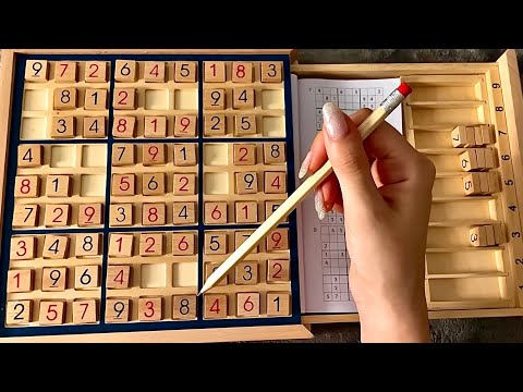 😴 ASMR - (1+ Hour) Wooden puzzle - Sudoku (6)- Clicky Whispers