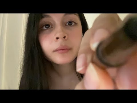 doing your pink makeup asmr