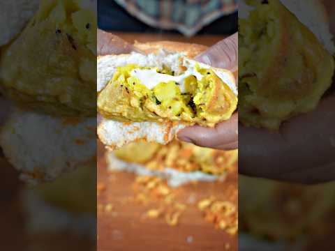 🔥 ASMR Cheese Burst Vada Pav | Mumbai Style | Satisfying Street Food Sounds #shorts #asmr #vadapav