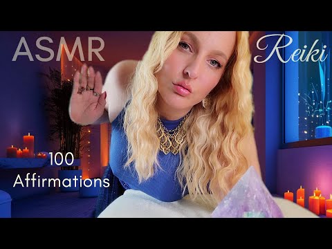 100 Comforting Affirmations | ASMR REIKI SLEEP HYPNOSIS | Bed POV