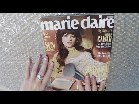 ASMR Juicy Gum Chewing Magazine Flip Through | Tingly Whisper | Dakota Johnson