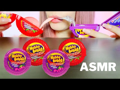 ASMR Chewing Bubble Gum Fast (hubba bubba) & Blowing Bubbles 💜❤️ (no talking) *chewing sounds*