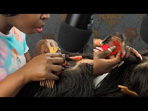 ASMR Soft Scalp Parting & Hair Combing 🙇🏻‍♂️for sleep 😴
