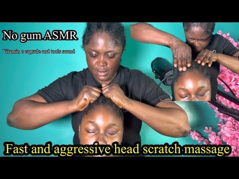 ASMR ✨no gum Fast and aggressive head scratch massage sounds to make you sleep 😴