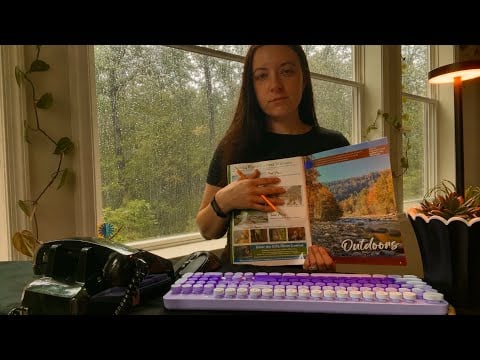 ASMR | Check In at the Rainy Inn (natural rain, typing, writing, page turning, soft spoken)