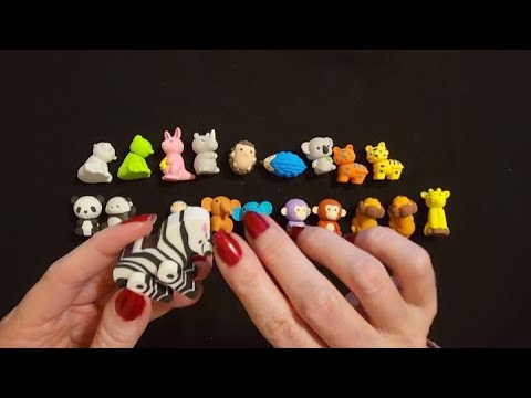 ASMR | Zoo Animal Erasers Show & Tell (Soft Spoken)