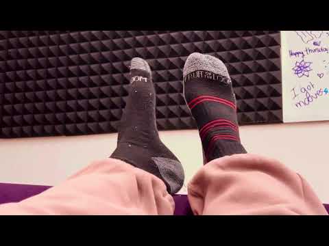 ASMR mismatch hot socks at the office