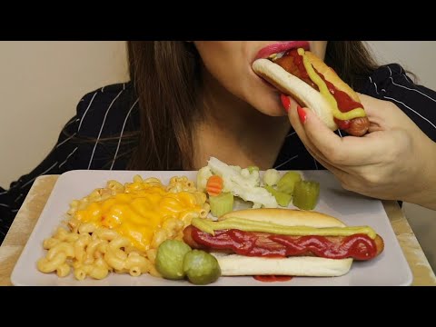 ASMR HOTDOG / MAC N CHEESE / PICKLED VEGGIES / no talking / CREMA ASMR #asmr #hotdog #macncheese