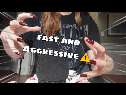 FAST & AGGRESSIVE TAPPING, SCRATCHING, MIC TRIGGERS ASMR ⚠️