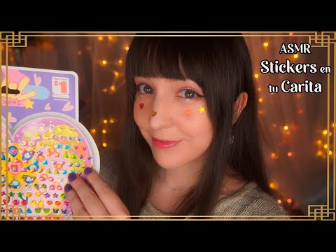 ⭐ASMR Pegando Stickers y Dibujando en tu Carita [Sub] Atención Personal