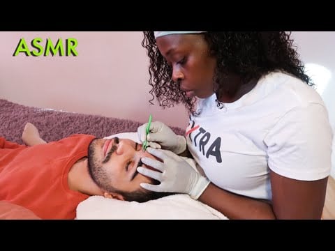 ASMR Eyebrow Care | Extremely Satisfying Gloves & Tweezer Sounds