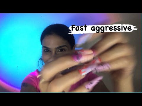 ASMR - SONS DE UNHAS INTENSOS👽✌🏻💅🏼 Rápido e agressivo⚡️