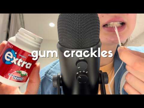 ASMR Intense Gum Chewing 👄 Crackly Tingles + Close Up Mouth Sounds