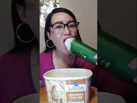 ZUKINI WITH ICECREAM #shortsfeed #mukbang #asmrshorts #food #eating #eatingshow #everyone #asmr