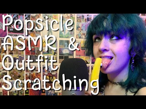 ASMR Popsicle Licking and Outfit Scratching