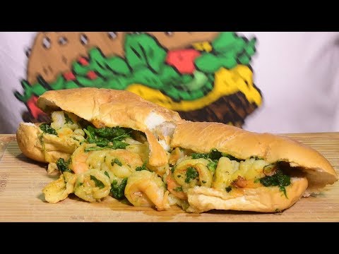 ASMR Sloppy Shrimp Sandwich (Soft + Crunchy Messy Eating Sounds) No Talking | Nomnomsammieboy