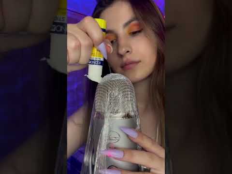 Asmr GLUE on microphone