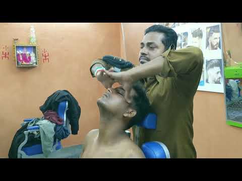 Powerful Head Face & Body massage by indian barber probhu