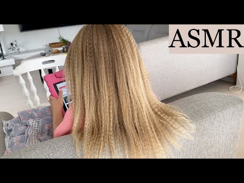 ASMR | CUTE hair styling/hair crimping with my lil sis 🌸 no talking