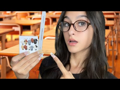 ASMR| NICE girl does YOUR nails in CLASS??😳