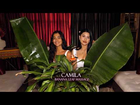 CAMILA ASMR 🌿💜 RELAXING MASSAGE WITH BANANA LEAVES