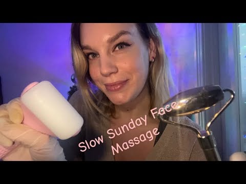  [ASMR] Calming Face Massage With Latex Gloves & Rollers For When You Have A Migraine