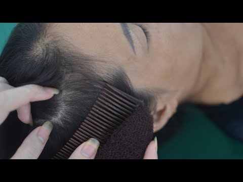 ASMR Real Person Hair Parting, Scalp Scratching Massage, Sounds For Relaxation ( No Talking )