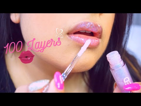 ASMR 100 layers of Lip-gloss 💋💦