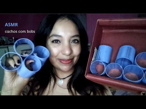 ASMR mexendo no seu cabelo| colocando bobs para fazer cachos