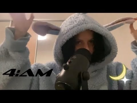 ASMR at 4AM😴 (fluffy sounds, scratching, talking etc.)