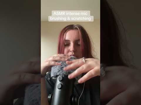 ASMR fluffy mic brushing & scratching #asmr #asmrshorts #micbrushing #shorts #relax #calmingsounds