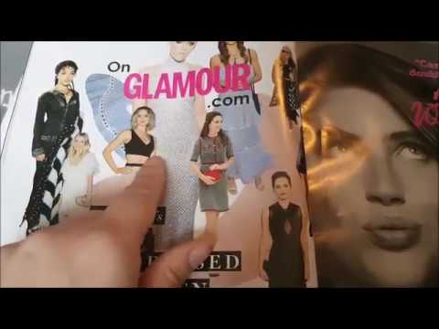 Asmr - Flipping through Glamour Magazine - Whispering / Ramble / Hand Movements =Relaxing=