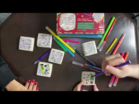 Asmr Coloring and Whispering Christmas Sugar Cookies -Coloring Sounds- W/ my Husband