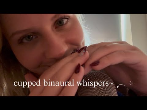 ASMR cupped binaural whispers (inaudible whispers, mic scratching, binaural asmr)