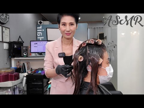 미용실 ASMR  손상모 매직셋팅  Damaged hair magic setting/Korean beauty salon