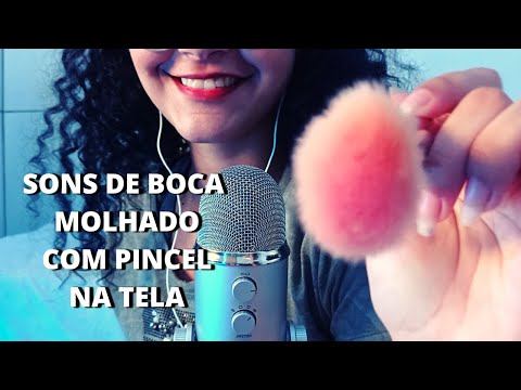 ASMR SONS DE BOCA LENTO COM PINCEL NA TELA